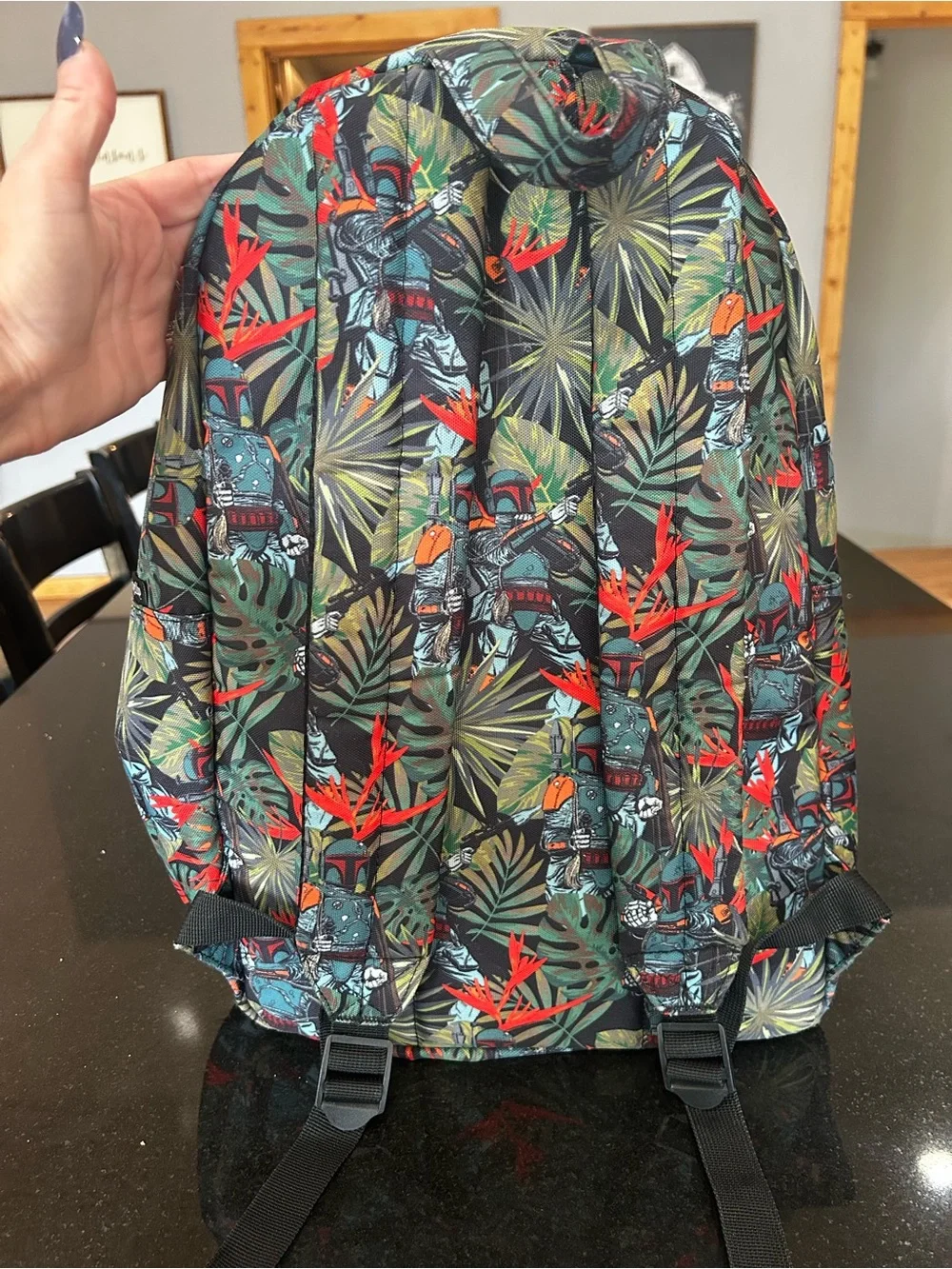 Star Wars Boba Fett Tropical Print Backpack - Green/Black/Red